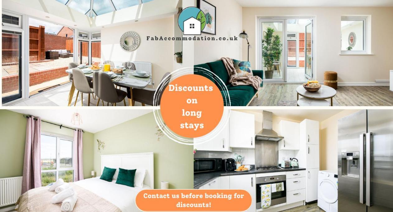 Large 3bed-parking & Garden-by Fabaccommodation Holiday home *